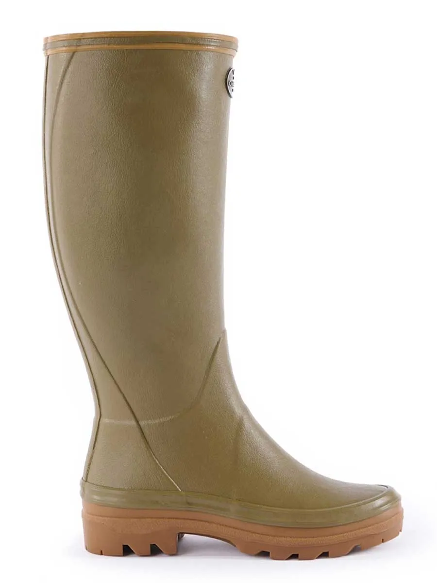 LE CHAMEAU Giverny Wellington Boots - Ladies Jersey Lined - Iconic Green