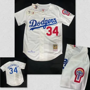 Los Angeles Dodgers MLB Mitchell & Ness Cooperstown Collection #34 Valenzuela Authentic Home 1981 Mens Jersey