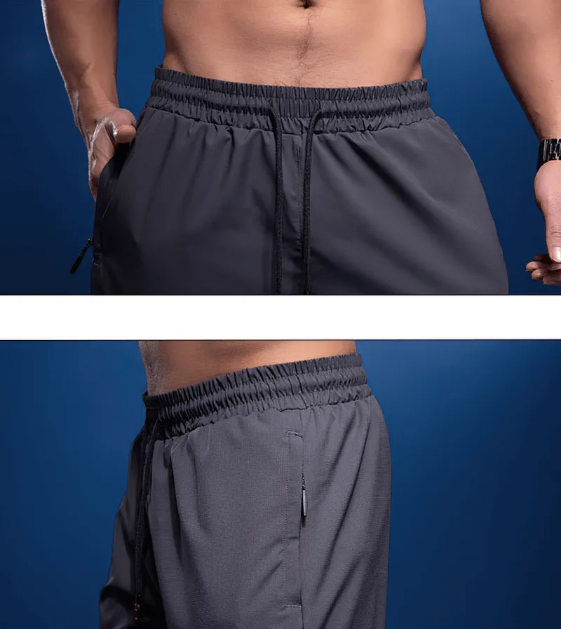 Male Elastic Waist Run Sports Joggers With Zipper Pockets / Sportswear for Men - SF1421