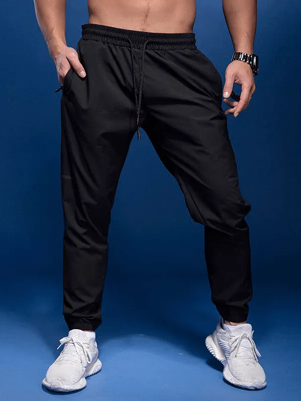 Male Elastic Waist Run Sports Joggers With Zipper Pockets / Sportswear for Men - SF1421