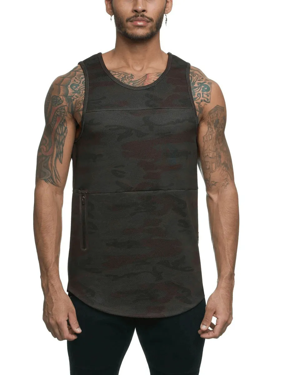 Male Quick Drying Bodybuilding Tank Top with Pocket / Gym Sportswear - SF0313