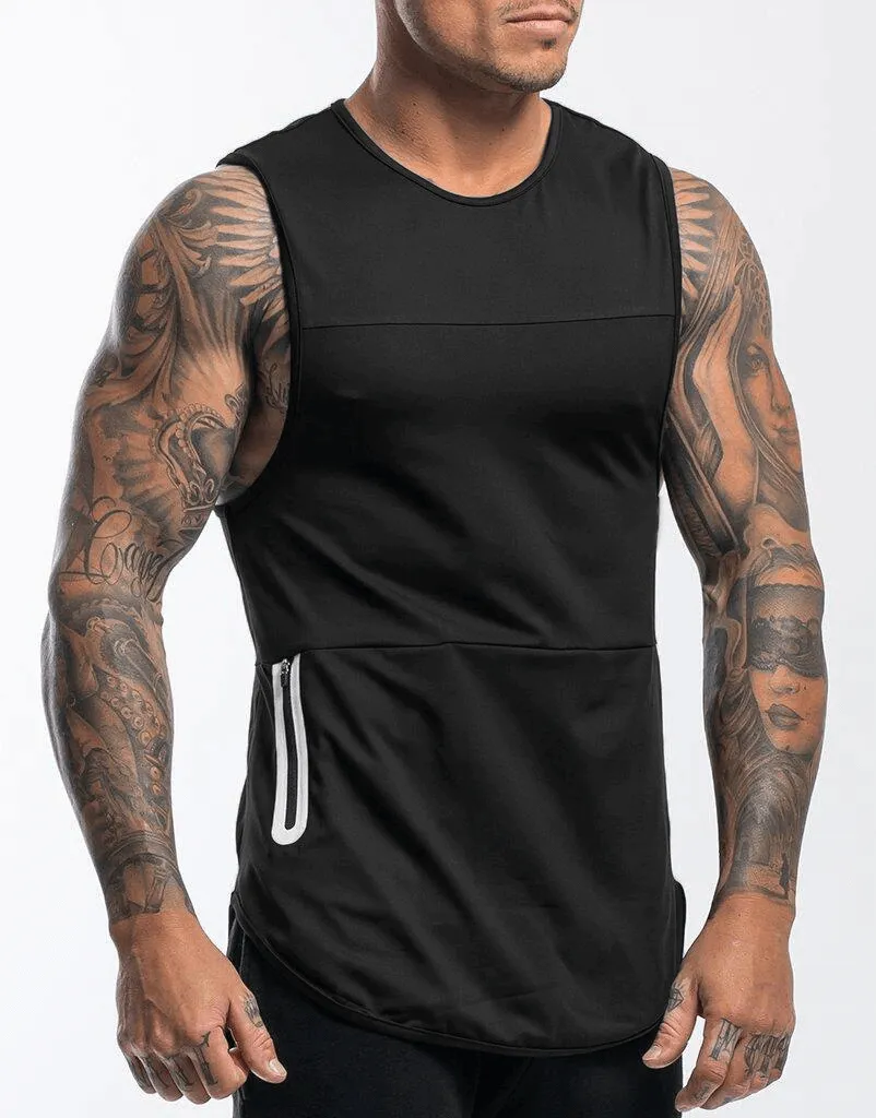 Male Quick Drying Bodybuilding Tank Top with Pocket / Gym Sportswear - SF0313