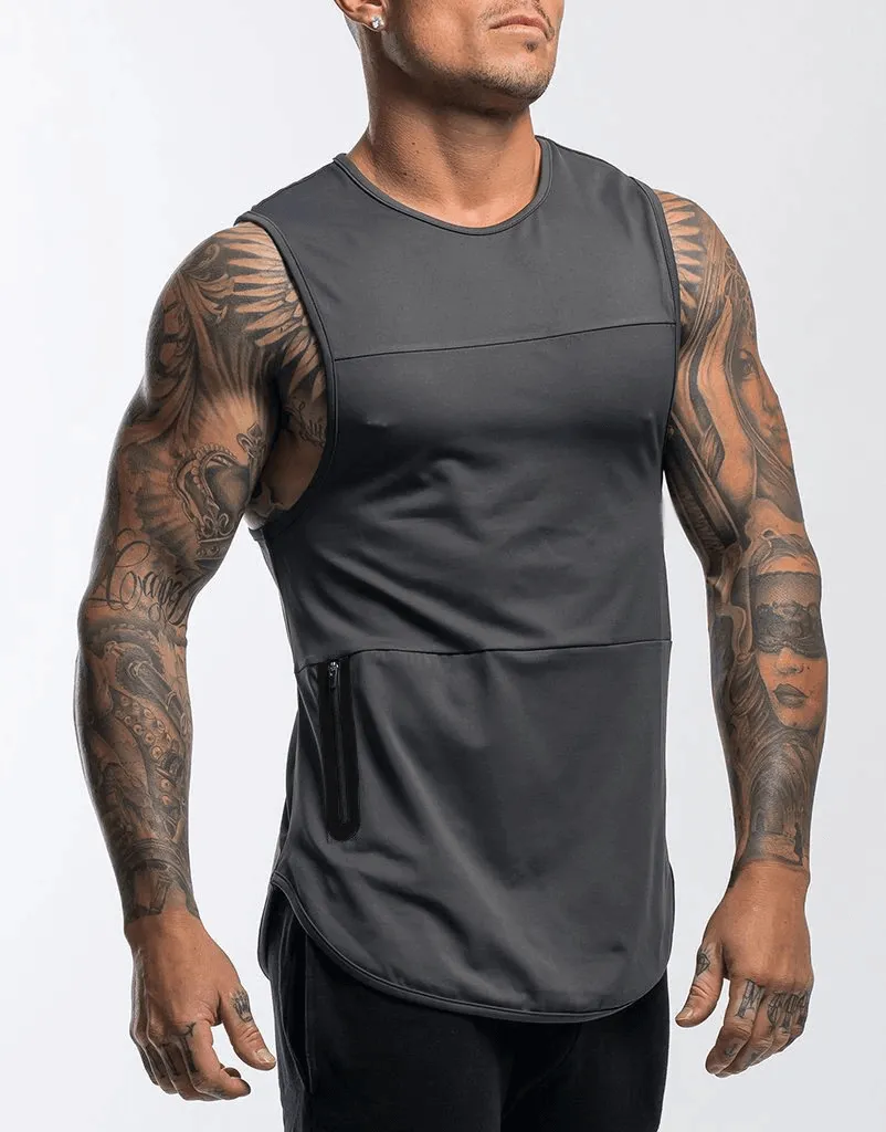 Male Quick Drying Bodybuilding Tank Top with Pocket / Gym Sportswear - SF0313