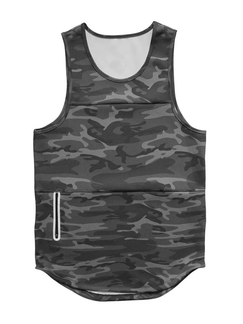 Male Quick Drying Bodybuilding Tank Top with Pocket / Gym Sportswear - SF0313