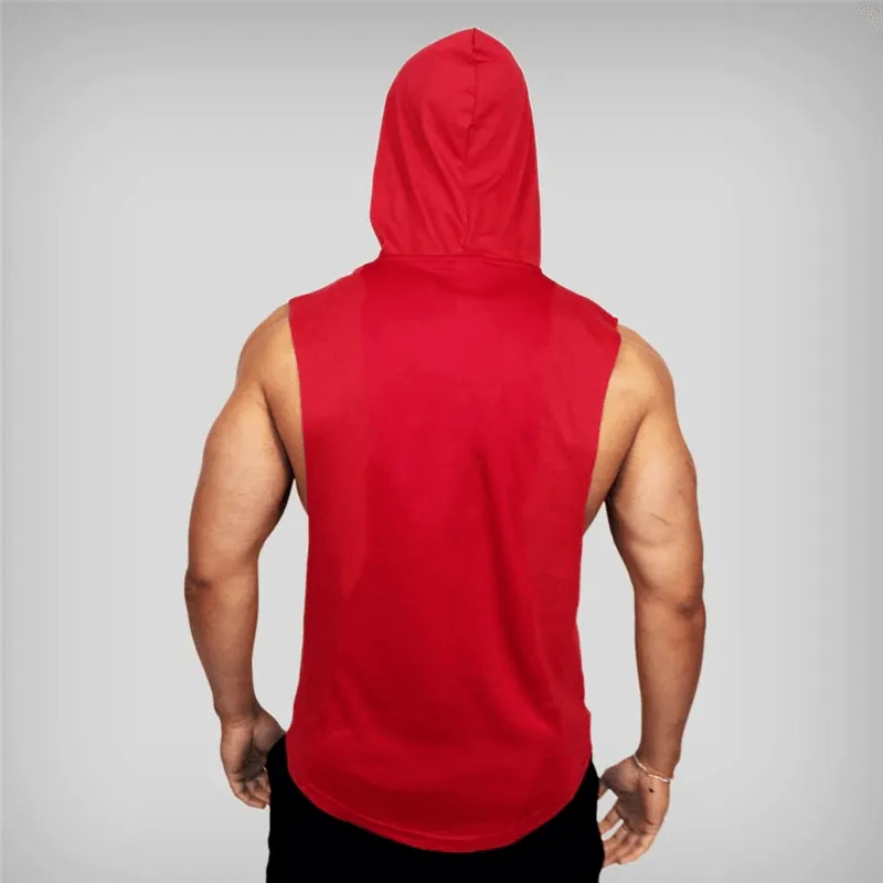 Men's Bodybuilding Hooded Cotton Tank Top / Workout Sportswear - SF0655