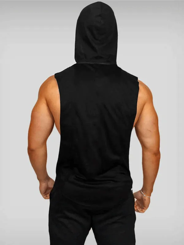 Men's Bodybuilding Hooded Cotton Tank Top / Workout Sportswear - SF0655