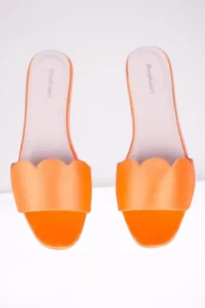 Neon orange ladies slippers