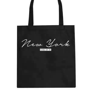 New York Script Typography Tote Bag