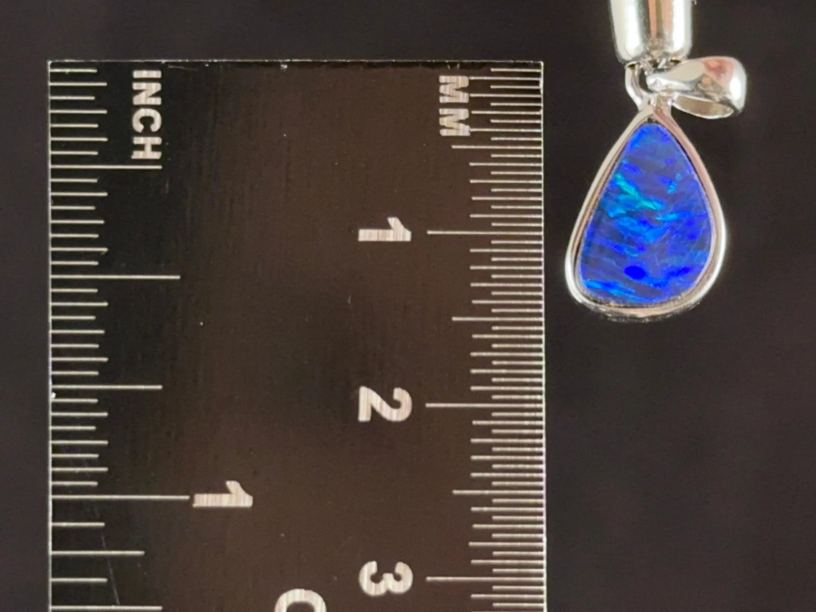 OPAL Pendant - Sterling Silver, Opal Doublet - Birthstone Jewelry, Opal Cabochon Necklace, Australian Opal, 54326