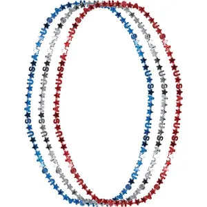 "USA" Letter Bead Patriotic Necklaces 3ct