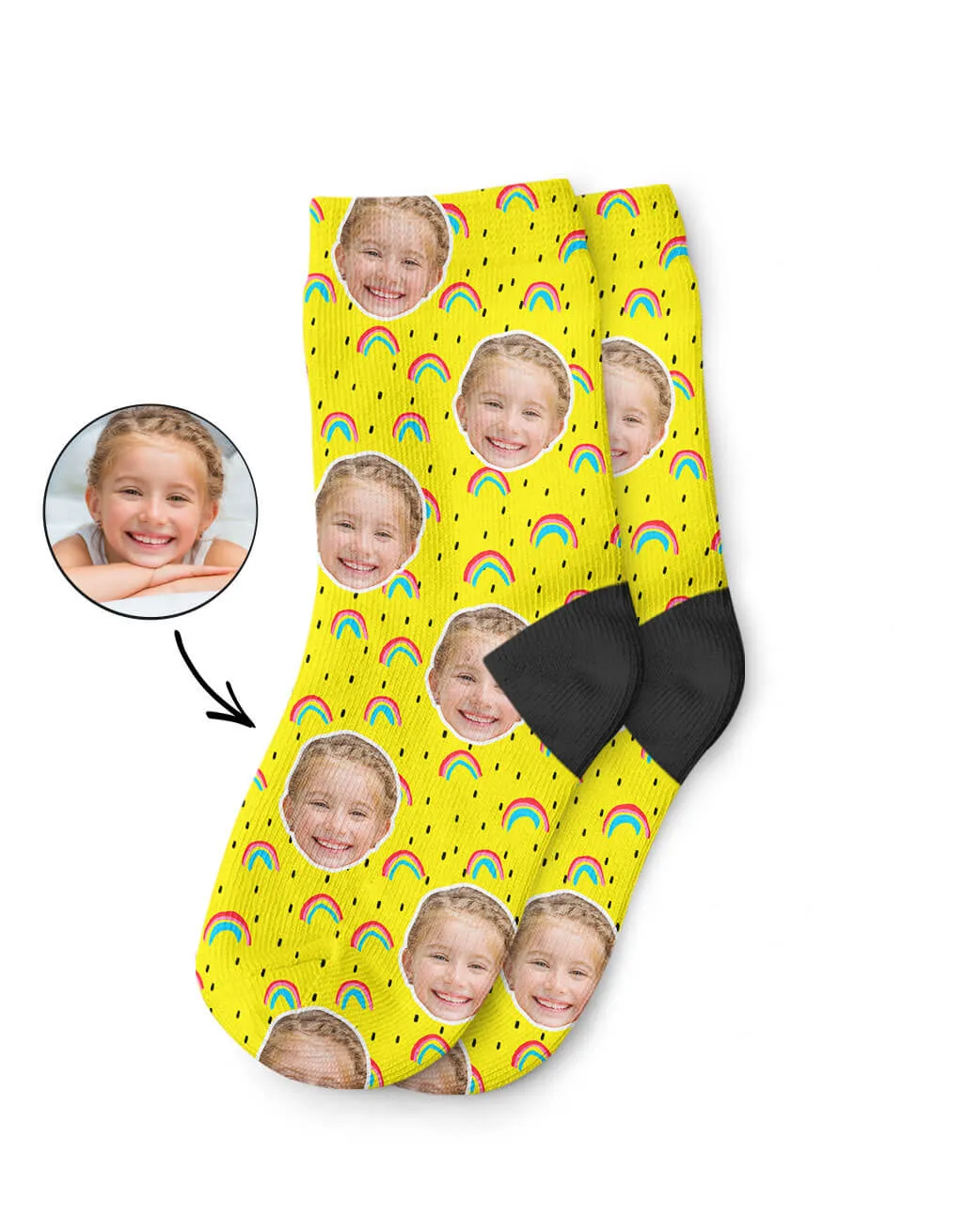 Rainbow Face Kids Socks