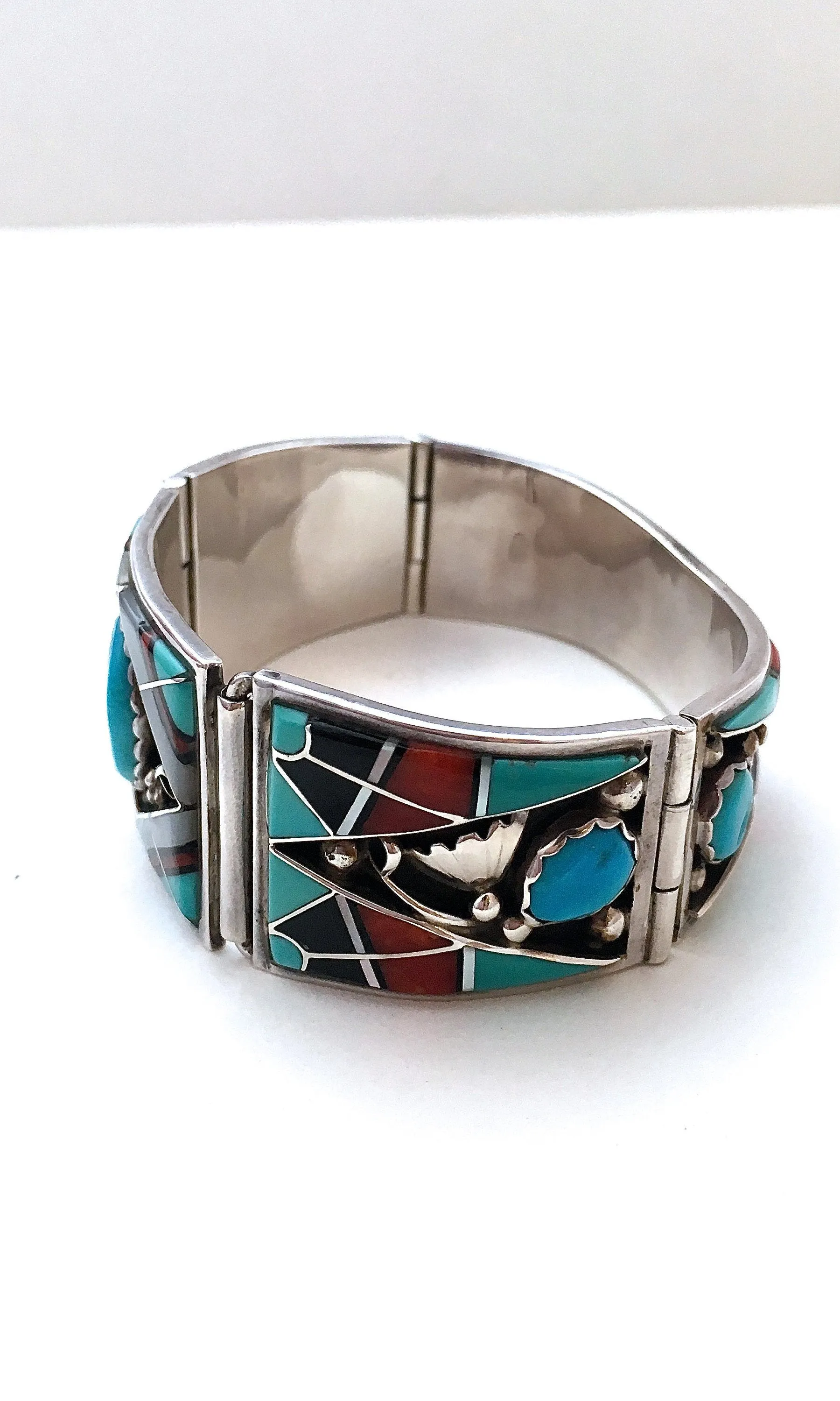 SOUTHWEST CHARMER Silver Multi Stone Shadowbox Bracelet