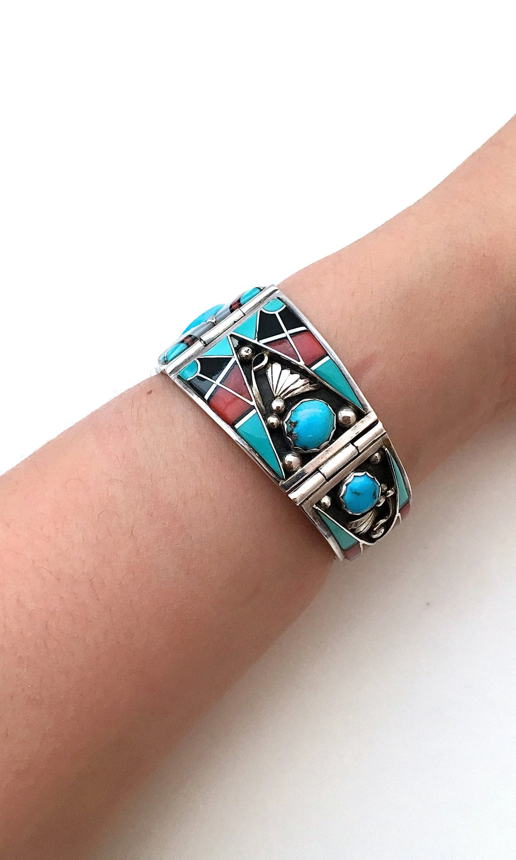 SOUTHWEST CHARMER Silver Multi Stone Shadowbox Bracelet