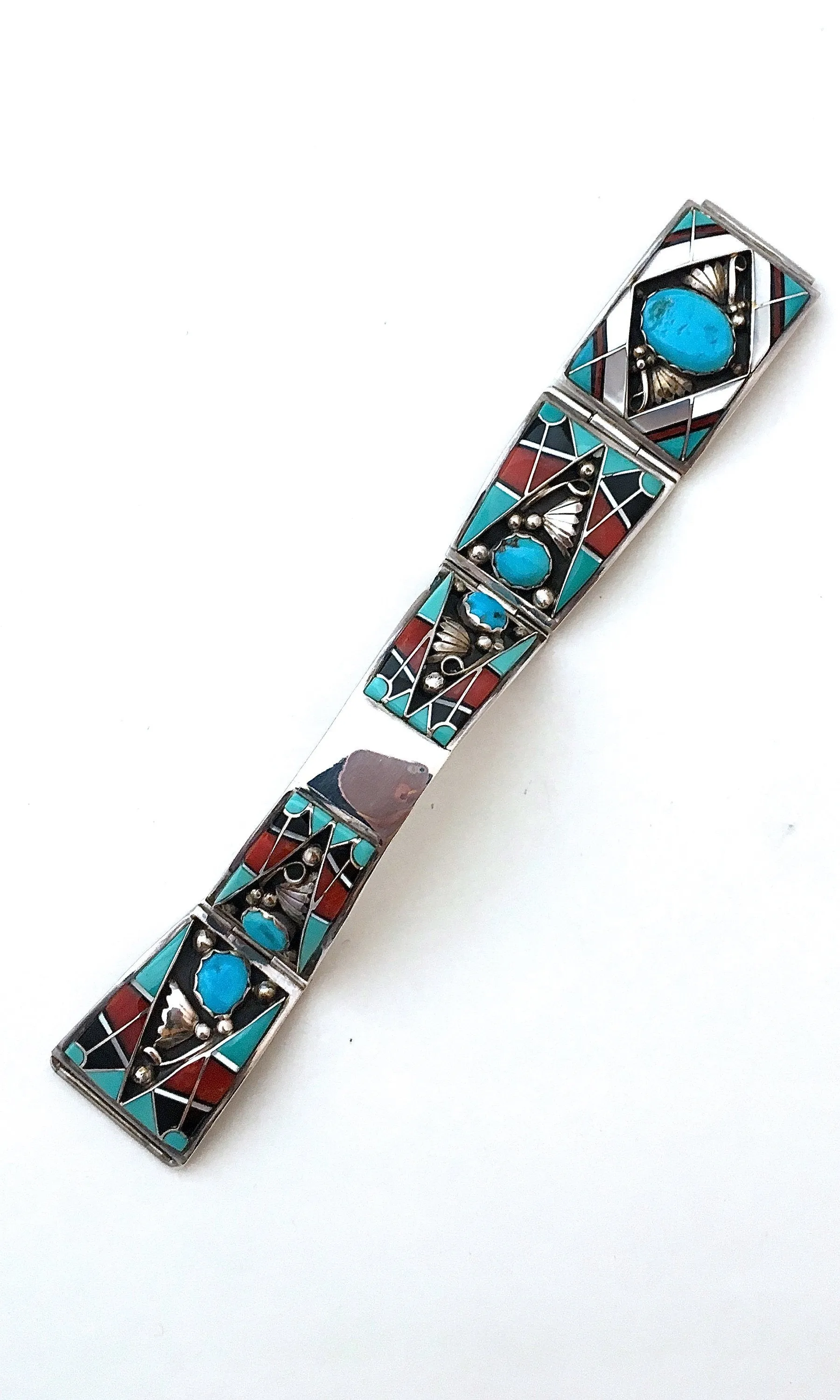 SOUTHWEST CHARMER Silver Multi Stone Shadowbox Bracelet