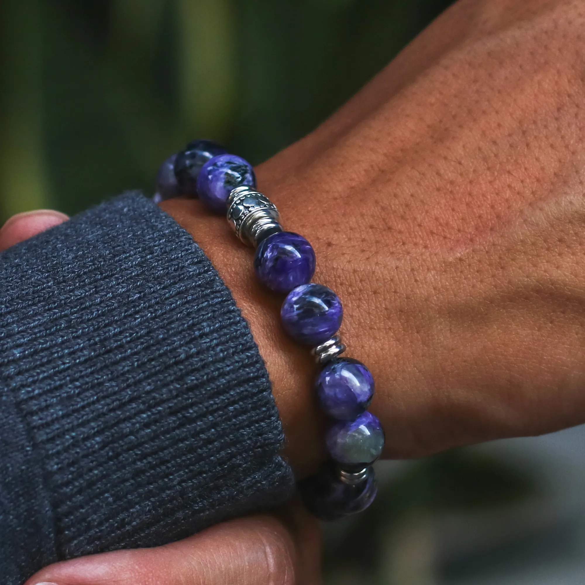 Stainless Steel Spacer Third Eye Chakra Bracelet