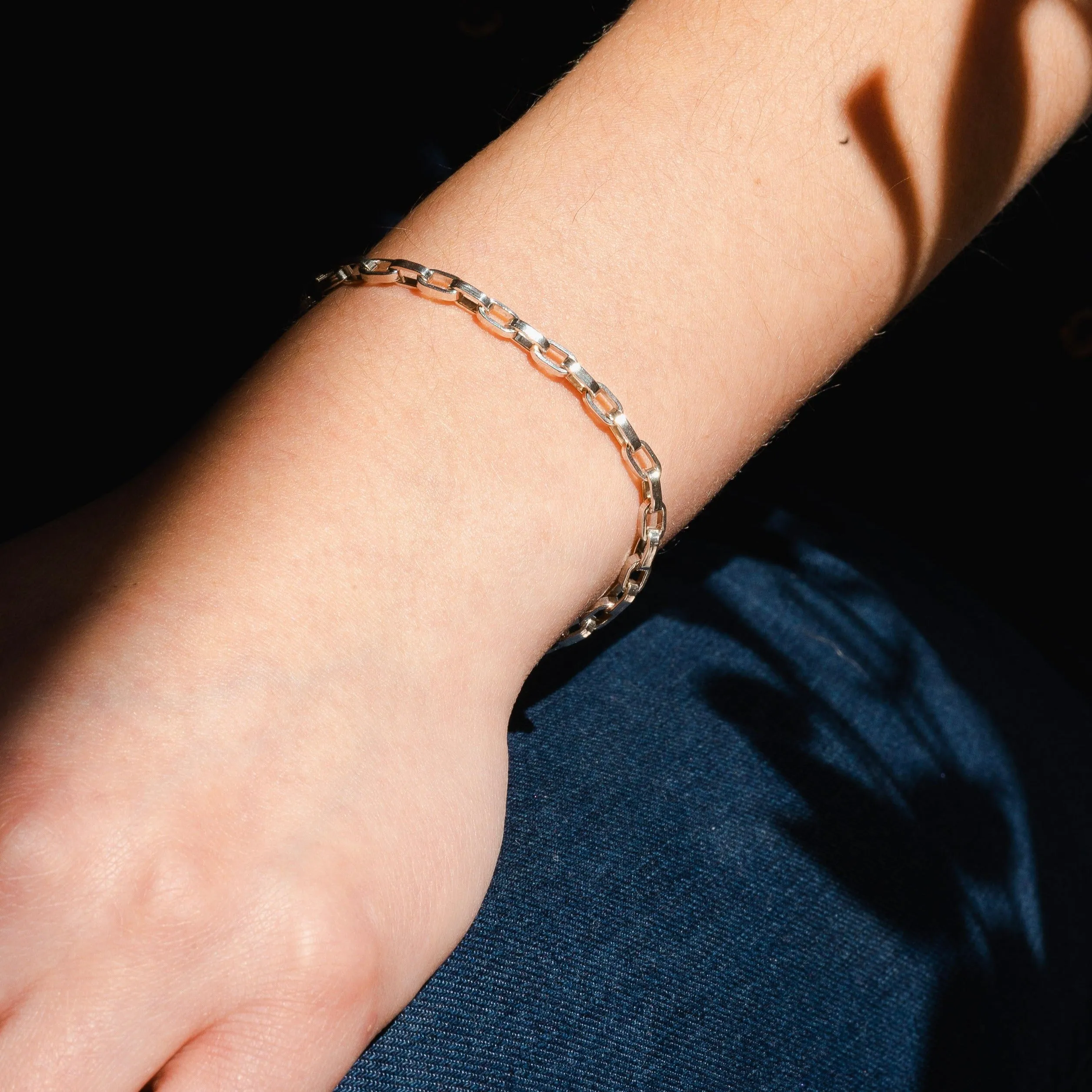 Sterling Silver Oval Link Chunky Chain Bracelet