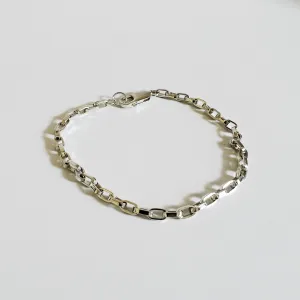 Sterling Silver Oval Link Chunky Chain Bracelet