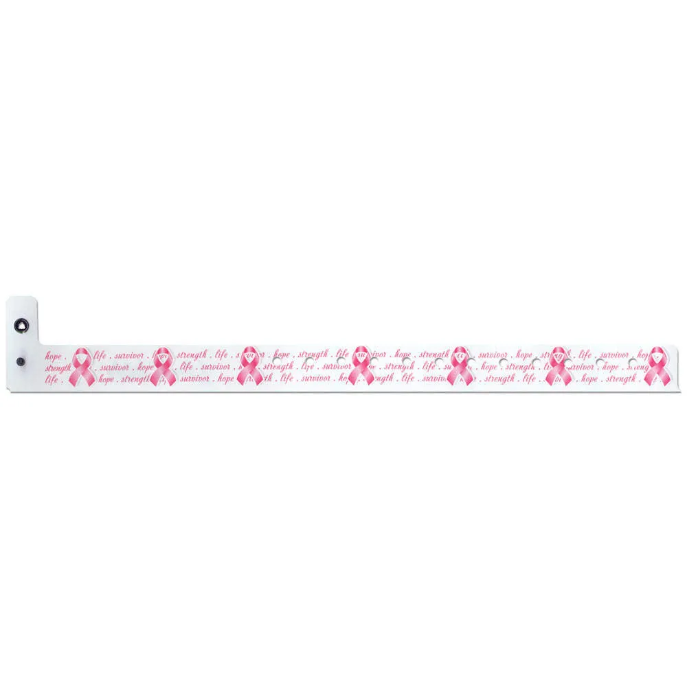 Superband® Expressions Plastic Wristbands 3/4" Pink Ribbon Design 4042 (500/Box)