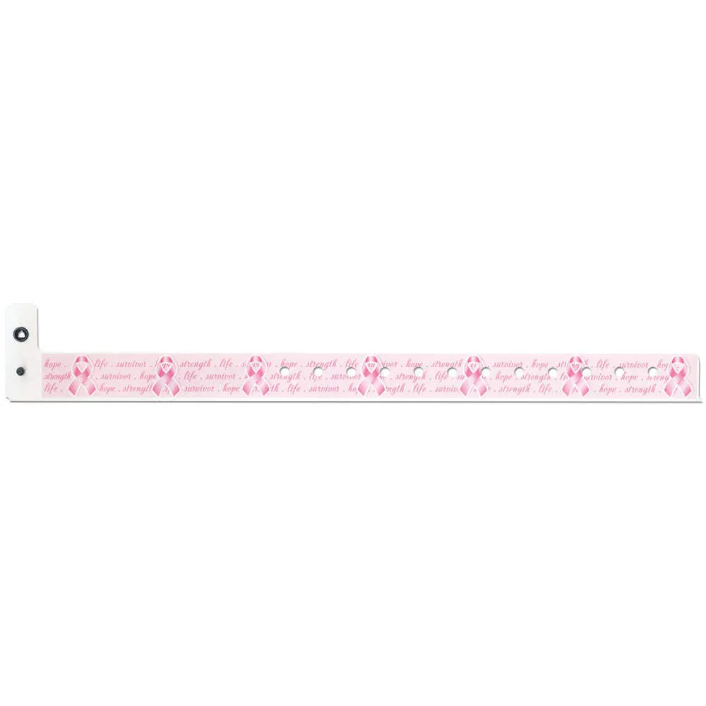 Superband® Expressions Plastic Wristbands 3/4" Pink Ribbon Design 4042 (500/Box)