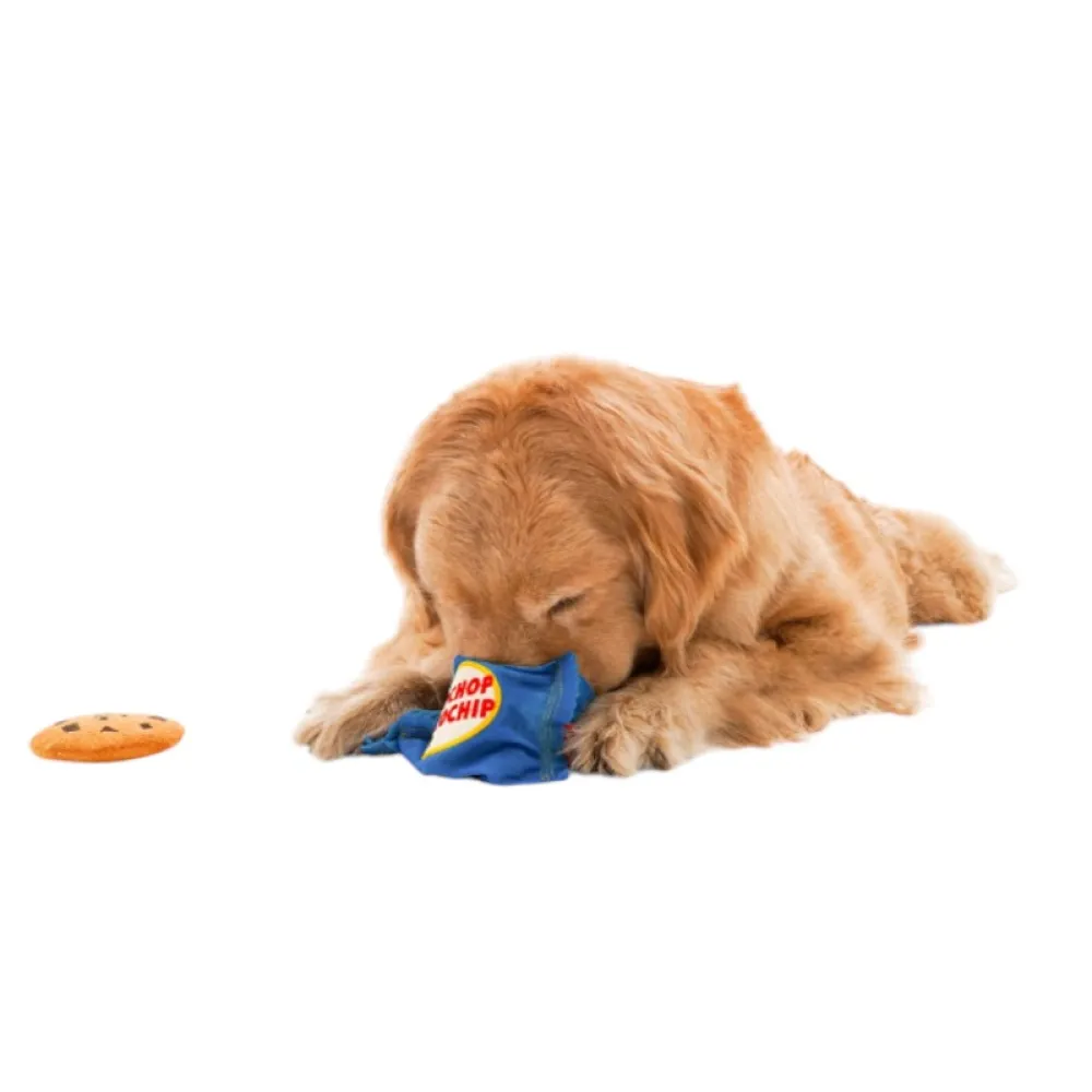 Talking Dog Club Chocolate Chip Cookie Interactive Plush Toy for Dogs (Blue)