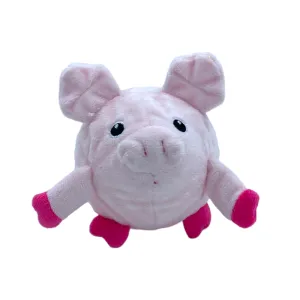 Talking Dog Club Pig Happy Bouncer Plush Ball Toy for Dogs (Pink)