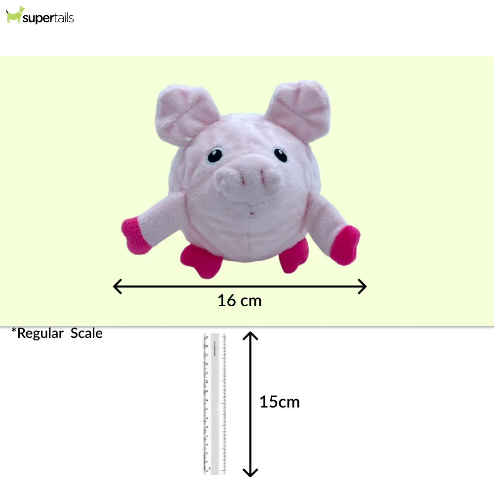 Talking Dog Club Pig Happy Bouncer Plush Ball Toy for Dogs (Pink)