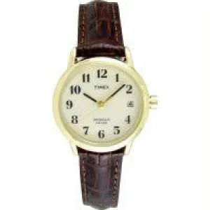 Timex Womens Easy Reader Brown Leather Strap Watch