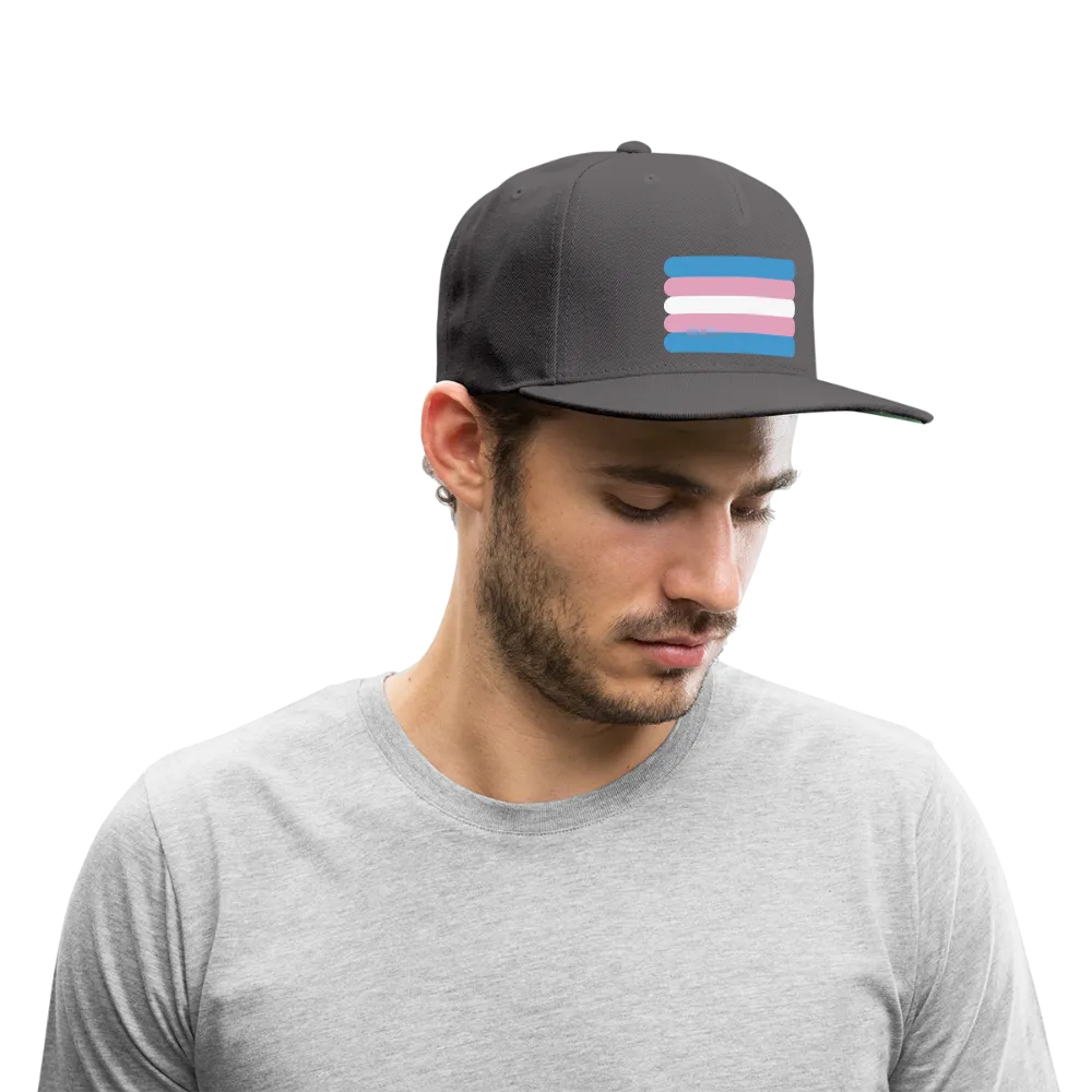 Trans Transgender Pride Flag Rounded Snapback Baseball Cap