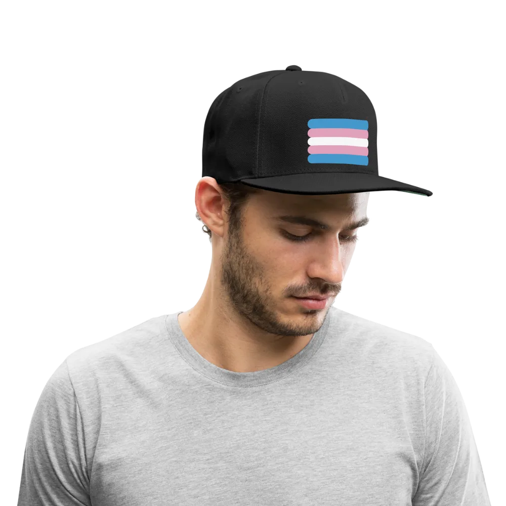 Trans Transgender Pride Flag Rounded Snapback Baseball Cap