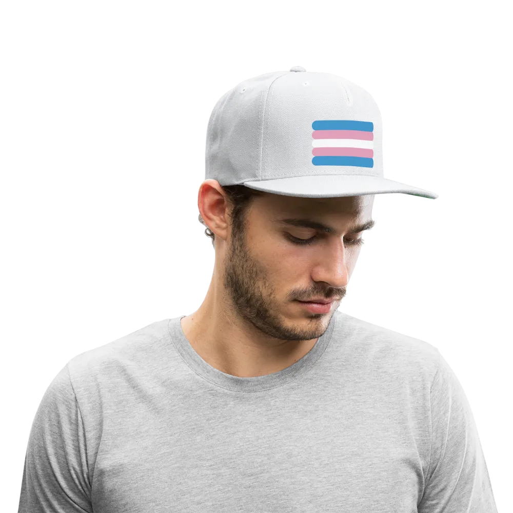 Trans Transgender Pride Flag Rounded Snapback Baseball Cap