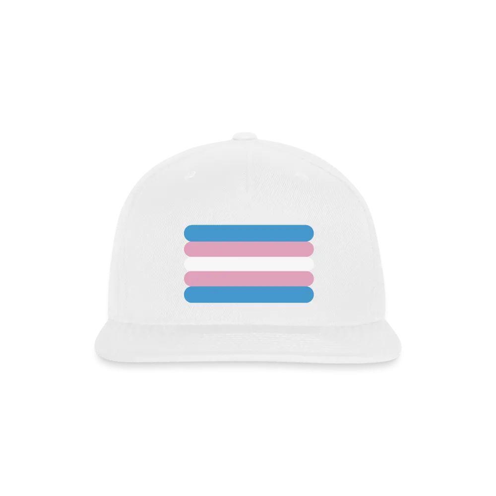 Trans Transgender Pride Flag Rounded Snapback Baseball Cap