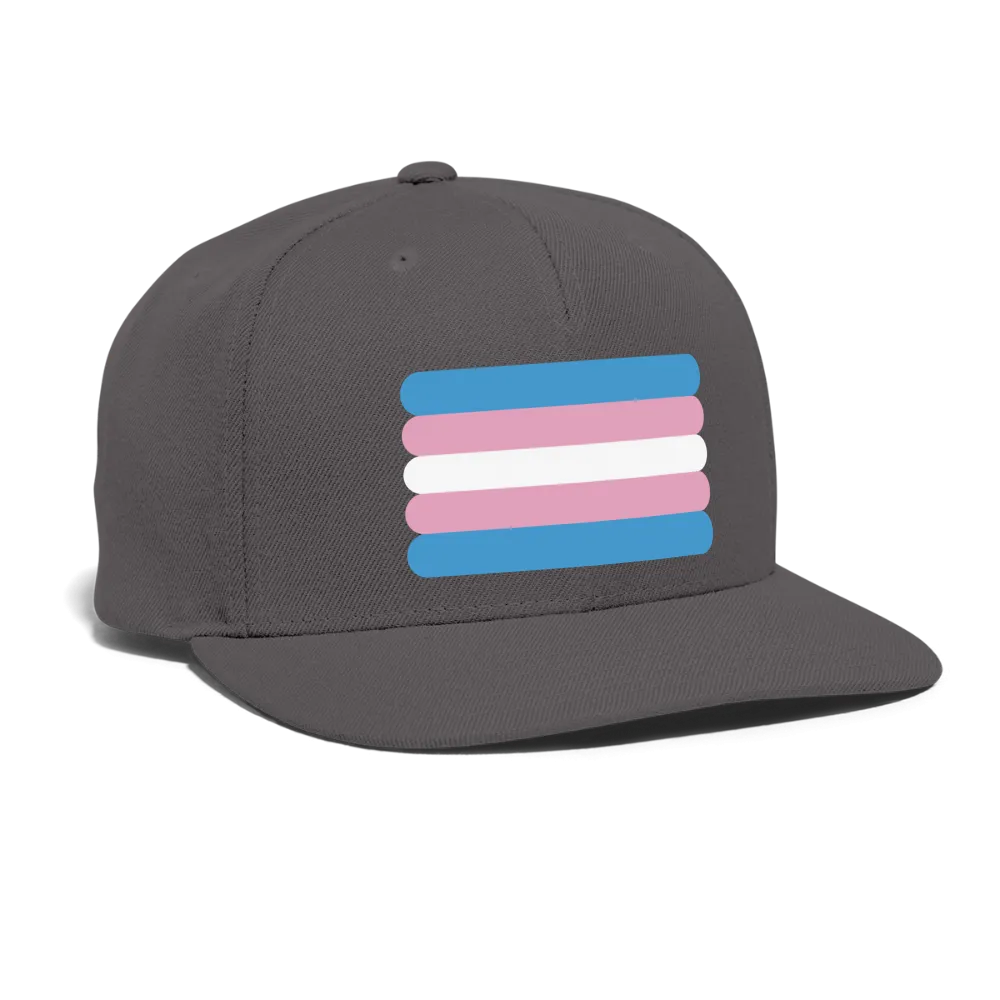 Trans Transgender Pride Flag Rounded Snapback Baseball Cap