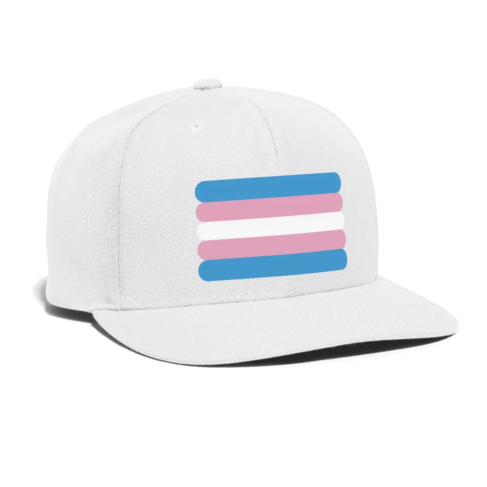 Trans Transgender Pride Flag Rounded Snapback Baseball Cap