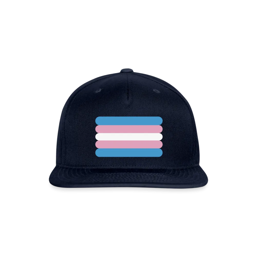 Trans Transgender Pride Flag Rounded Snapback Baseball Cap