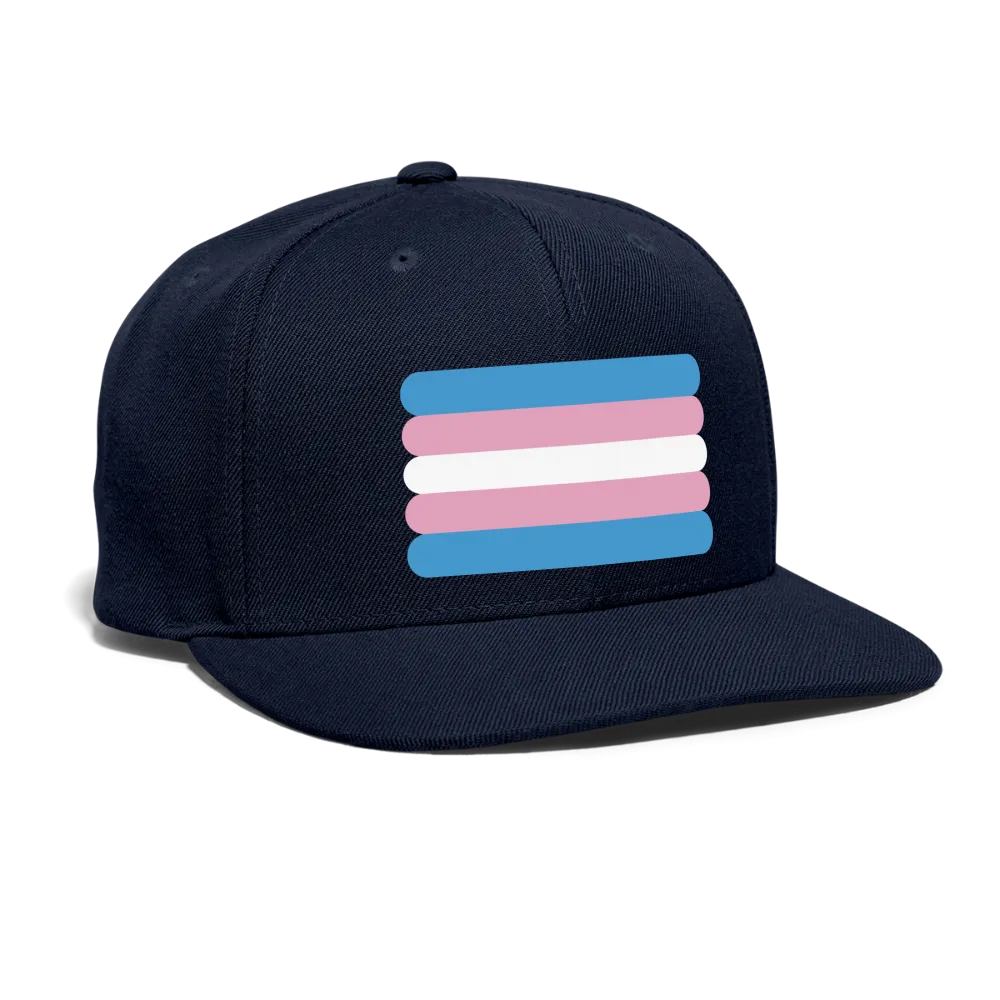 Trans Transgender Pride Flag Rounded Snapback Baseball Cap