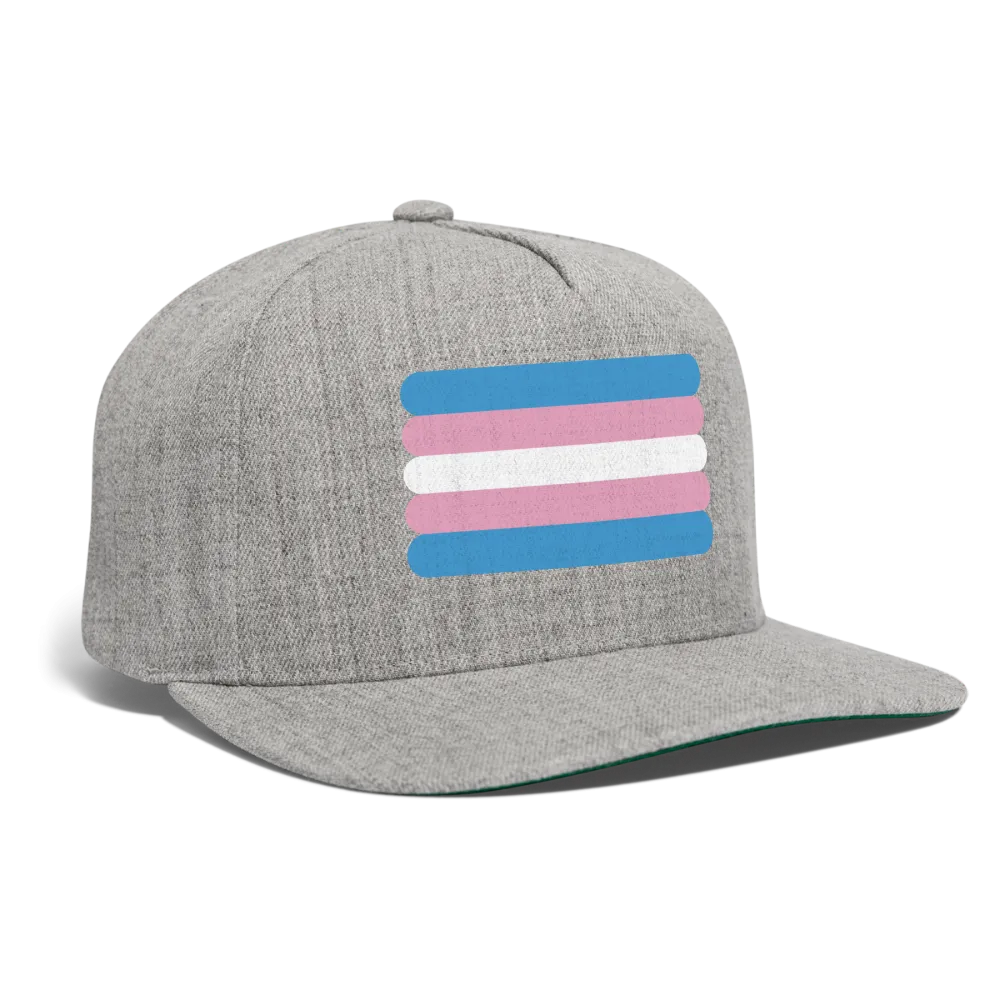 Trans Transgender Pride Flag Rounded Snapback Baseball Cap