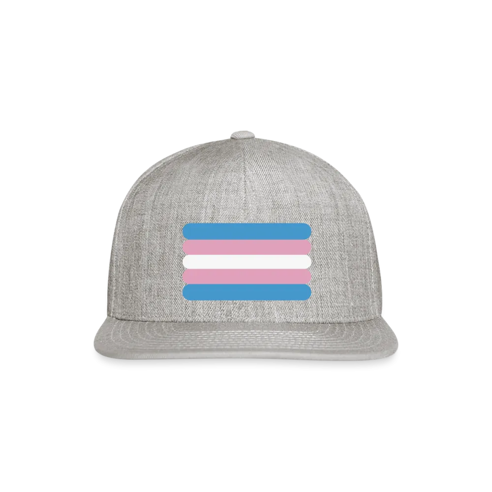 Trans Transgender Pride Flag Rounded Snapback Baseball Cap