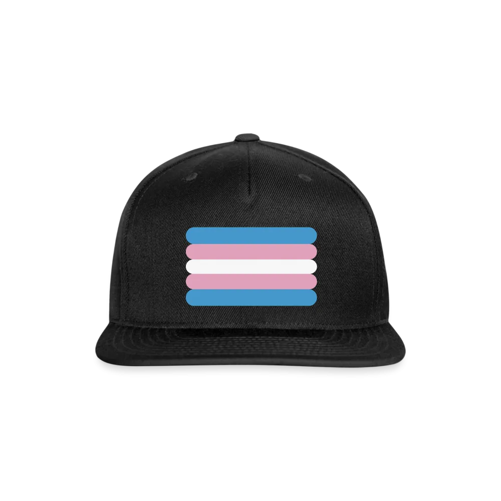 Trans Transgender Pride Flag Rounded Snapback Baseball Cap