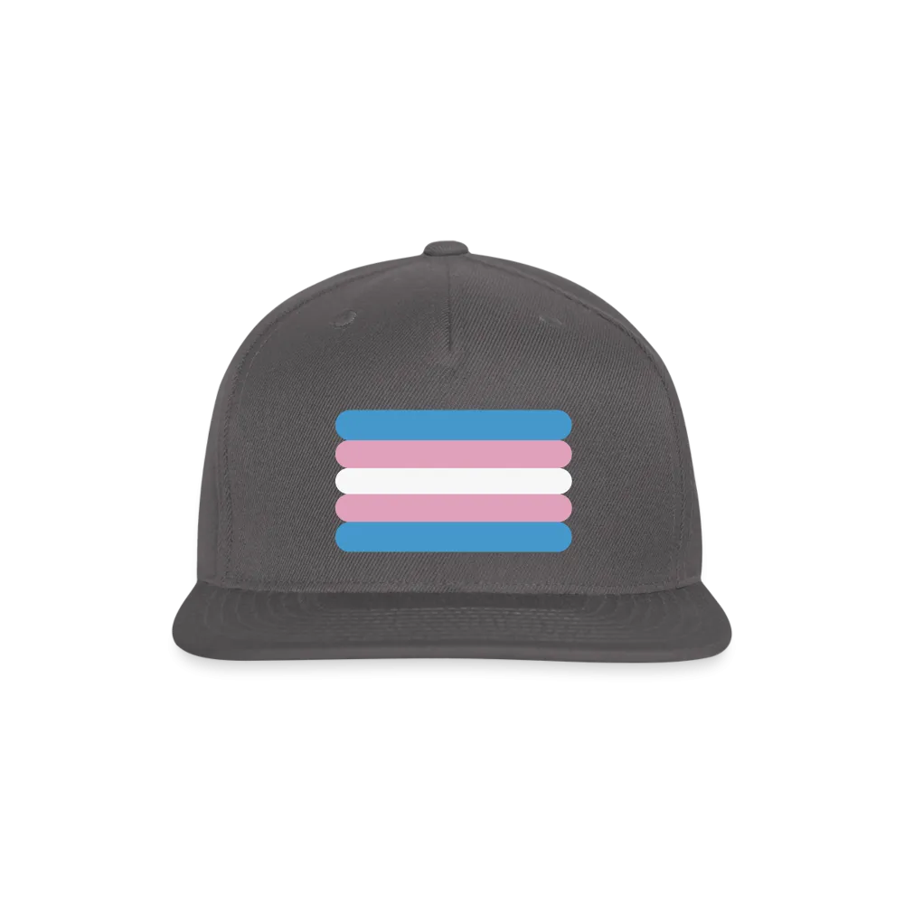 Trans Transgender Pride Flag Rounded Snapback Baseball Cap