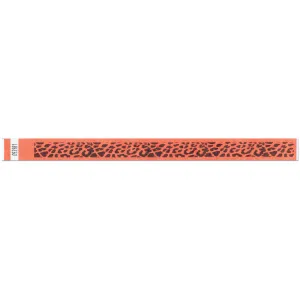 Tytan-Band® Expressions Tyvek Wristbands 3/4" Leopard Design NTX58 - Day Glow Orange (500/Pack)