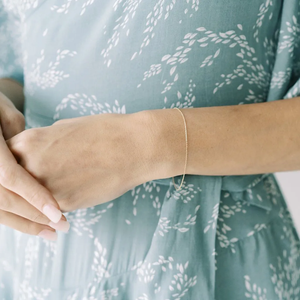 Whisper Thin Chain Bracelet, 14k Gold