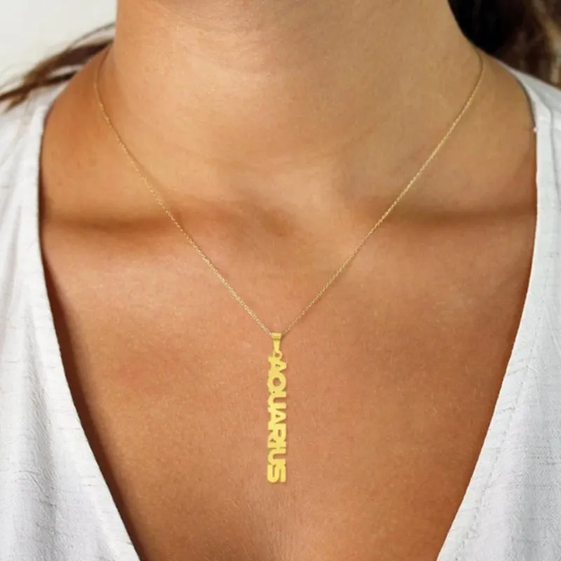 Zodiac Name Necklace - Pisces