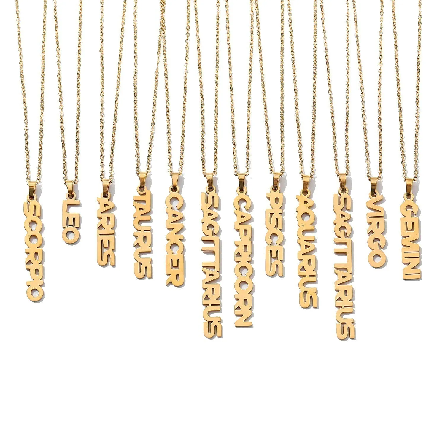 Zodiac Name Necklace - Pisces